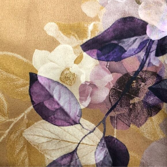 Chico’s Floral Faux Suede Cream Purple Pockets SZ 12 NWOT - Picture 11 of 15